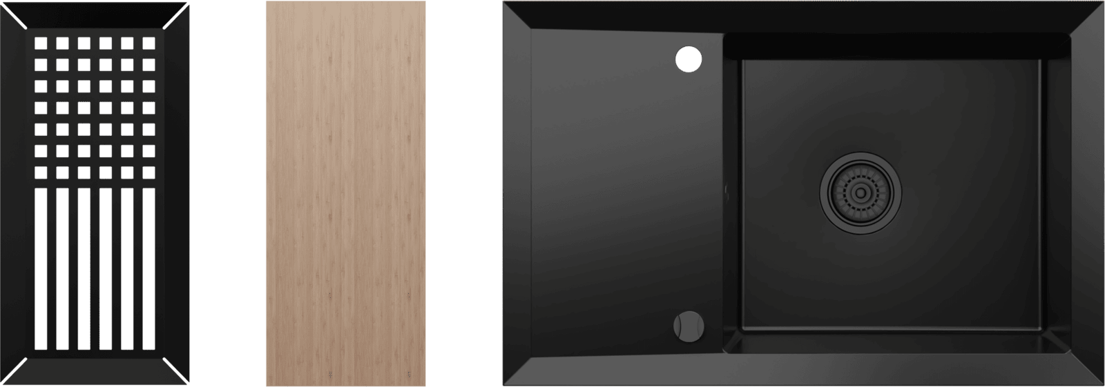 Zlewozmywak granitowy KGS Y 6078 1B1D Deep Black